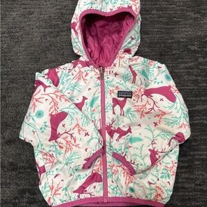 Patagonia Pink and White Animal Print/Pink Reversible Jacket